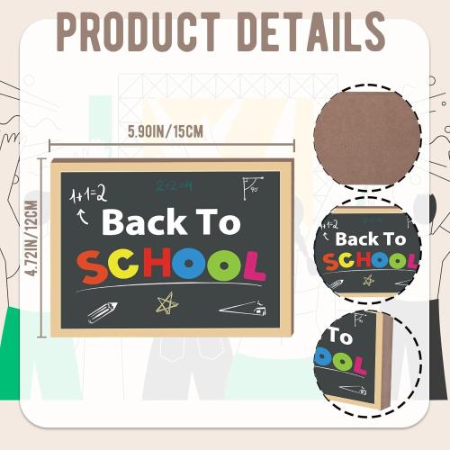 Set of 4 Pieces Back to School Wooden Table Centerpiece Decor Ready to Learn Woodentable Toppers Welcome Back to School Party Decoration for School Classroom Home Teacher Party Decorations