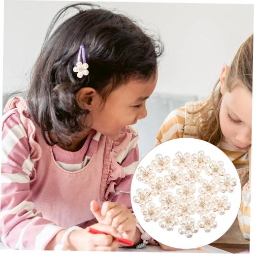 20Pcs Pearl Rhinestone Hairpin Charms for DIY Craft Decor Elegant Hair Clip Accessories for Headdress Making Handmade Hairpin Decorations and Light