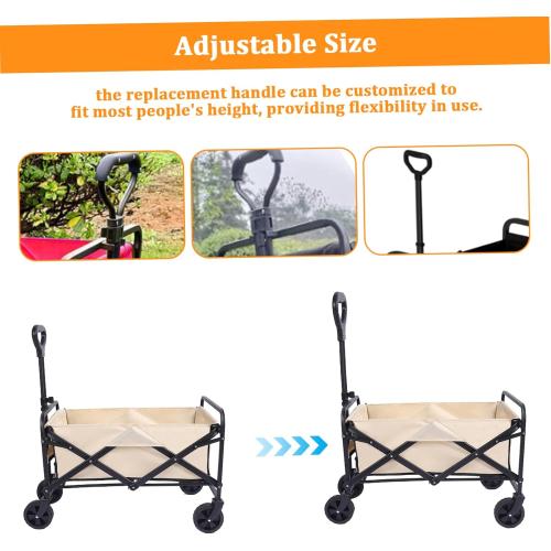 YLHHWVY Folding Wagon Push Handle Wagon Push Handle Attachment Universal 21.3 to 31.1 Long Wagon Handle Adjustable Stroller Handle Outdoor Wheelbarrow Handles for Carts Stroller (Black)