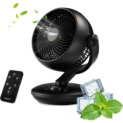Size 10 Color Black Fan for Bedroom with Remote,Ultra Quiet Desk Fan,with 3 Modes,8 Speeds,9-Hour Timer,10 inch,High-Velocity Cooling,Auto Oscillation,for Home,Dorm&Office