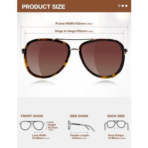 BIRCEN Polarized Sunglasses for Women UV - Protection Womens Retro Mirrored Shades with Acetate Frame BC2001