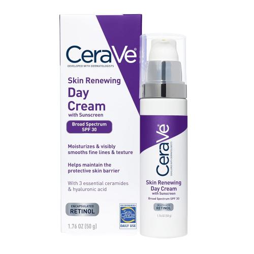 1.76oz CeraVe Anti-Aging Face Cream SPF 30, Anti-Wrinkle Retinol Cream with Hyaluronic Acid and Ceramides, 1.76 oz
