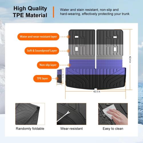 powoq 6&7 Seats Cargo Mat Compatible with 2017-2023 GMC Acadia Backrest Trunk Mat Cargo Liner Trunk Liner Replacement for 2017-2023 GMC Acadia Accessories