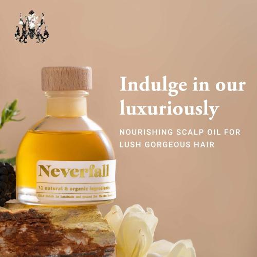 Neverfall (50ml) | Revitalizing Scalp Oil With Green Tea and Argan Oil for Hair Regrowth | Pre-Shampoo Haircare to Help Reduce Hair Loss and Promote Hair Growth for Women and Men