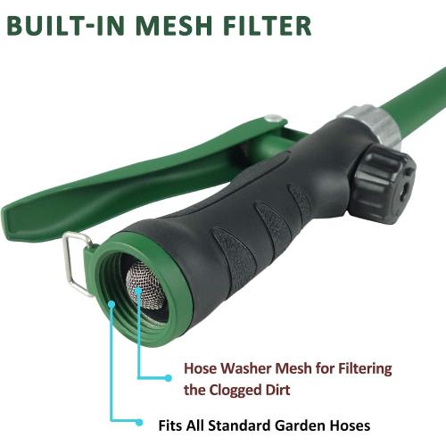 Size 24 Inch Watering Wand With Rotating Head - Heavy Duty Ergonomic Sprayer With Trigger, Adjustable Spray Garden Hose Nozzles, Hanging Basket Wand With Flow Control, No Assembly Required