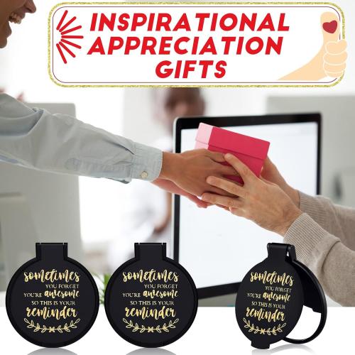 Set of  48 Pcs Mini Pocket Compact Mirrors Bulk, Sometimes You Forget Your Awesome, Inspirational Gifts for Coworker Employee Guest Positive Affirmation, Small Gifts Bulk for Women, Guests, Christmas