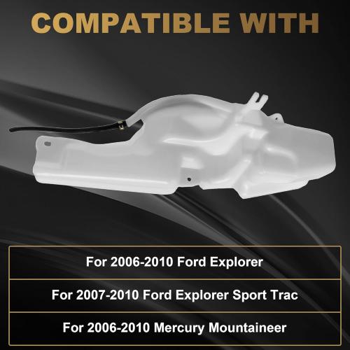 Partsflow Engine Coolant Reservoir Expansion Tank W/Cap For 2006-2010 Ford Explorer For 2006-2010 Ford Explorer Sport Trac For 2006-2010 Mercury Mountaineer 603-055
