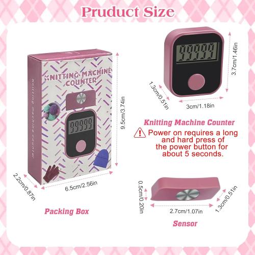 Knitting Machine Counter, Heyseri Row Counter for Knitting Machine - Attachable Magnetic Suitable for 32.40.48 Needle Row Counter - Pink