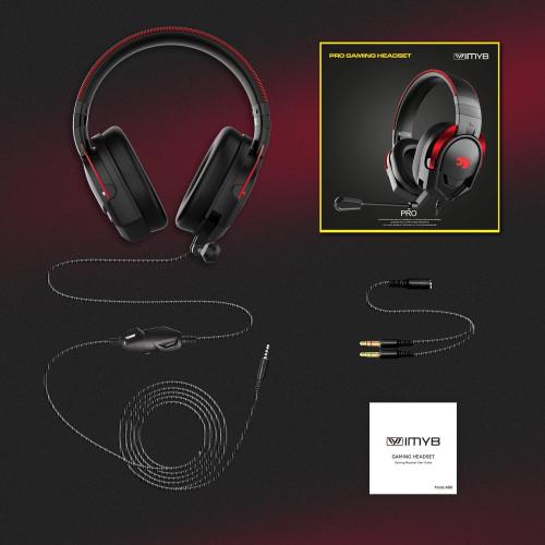 Black and Red A88 Gaming Headset with Microphone, Stereo Wired Noise Cancelling Over-Ear Headphones with Mic for Pc, Ps5, Xbox One Series X/s, Ps4, Computer, Laptop, Mac, Nintendo, Gamer (Red)