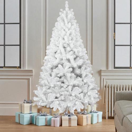Kadunmina 6ft Artificial White Christmas Tree,Unlit Premium Xmas Tree with 760 Branch Tips,Fake Spruce Full Hinges Trees for Home,Office,Metal Base