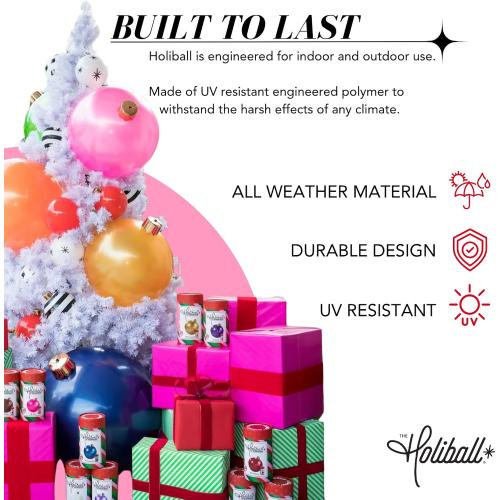 Holiball Inflatable Holiday Ornament – Ultimate Indoor/Outdoor Decoration – Reusable and Storage Friendly – for Weddings, Parties, Events, Team Colors – 30 – Silver