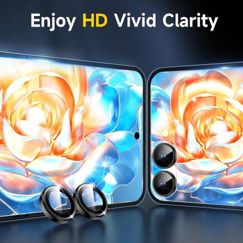 YWXTW EZ Alignment for Samsung Galaxy Z Flip 7 Screen Protector, [Strengthen Crease Test] 4Pcs Inner Soft EPU Film 2Pcs Front Display Tempered Glass 1 Set Camera lens Protector, Anti Scratch
