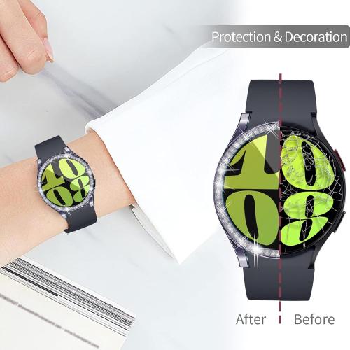 [12Pack] RICHONE Bling Screen Protector Case Compatible with Samsung Galaxy Watch 6 40mm, HD Full Protection Flexible TPU Bumper Anti Scratch Watch Cover Face for Women (SM-R930 40MM)