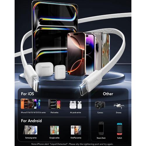 4-in-1 Retractable USB C Wall Charger,40W Fast Charging for Multi-Device