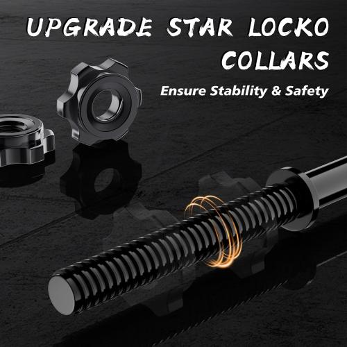 55 Weight Lifting Bar, 1 Standard Straight Barbell Bars for Weight lifting, Olympic Barbell Bar for Bench Press/Hip Thrusts/Squats/Lunges for Gym and Home, 2 Star Star-nuts (480lb Weight Capacity)