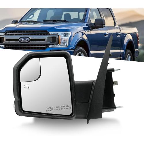 Left Side Mirror for Ford F150 2015 2016 2017 2018 2019 2020，Driver Side View Mirrors with Heated Power Glass, Turn Signal and Blind Spot Mirror Glass, 6 Pins
