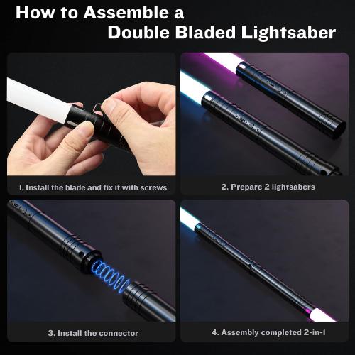 2 Pack Light Saber, 15 Colors and 4 Modes Light up Light Saber for Dueling, 2-in-1 RGB Detachable USB Charge, Gifts Toys for Adults Birthday Christmas Thanksgiving