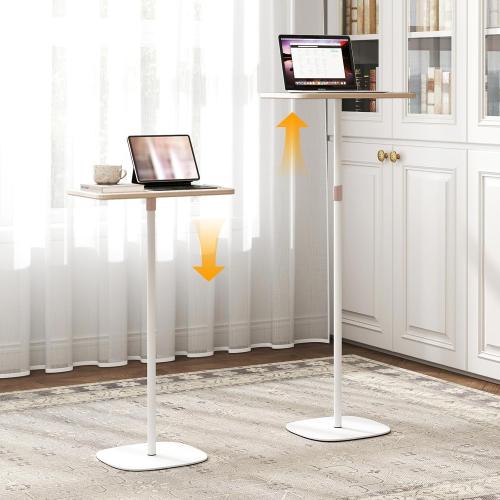 Portable Standing Desk, Adjustable Height 18’‘-47’’ Mobile Floor Desk, Small Laptop Stand for Home Office, Easy to Assemble, Compact Design