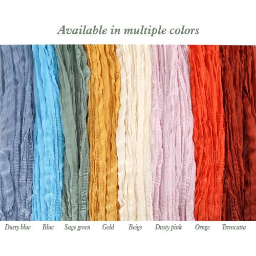 Wigenius 6 Pack Sage Green Cheesecloth Table Runner Semi-Transparent Fabric 35 X 120 Inch Boho Restic Gauze Table Runners for Wedding Party Baby Shower Decoration