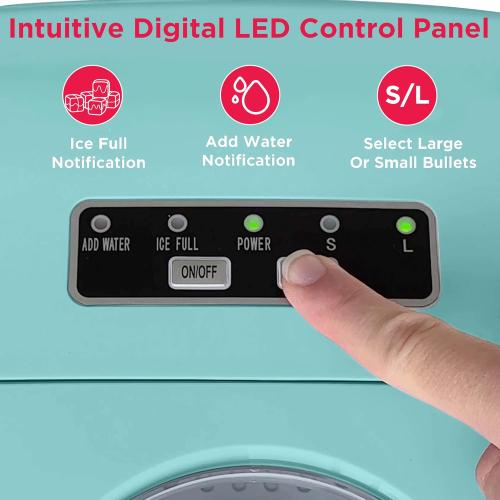 Frigidaire EFIC108-Blue Compact Ice Maker, Counter-top Portable, 26 lb per Day, Blue