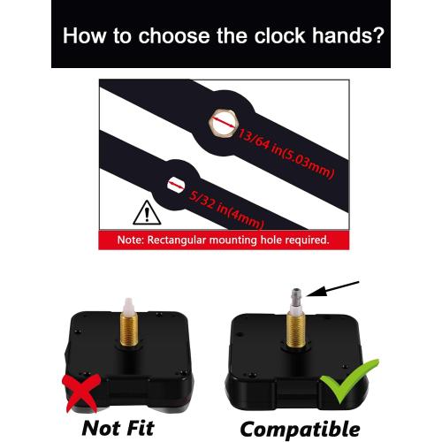 12888 High Torque Clock Mechanism Replacement, 23mm Long Shaft