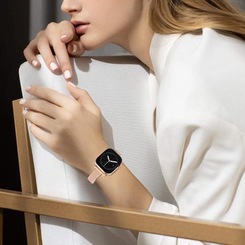 WINGLE Slim Watch Bands for Apple Watch Band Women 38mm 40mm 41mm 42mm 44mm 45mm 46mm Series 11 10 SE 3/2/1 Jewelry Dressy Bracelet Thin Metal Strap Designer Luxury Bangle for iWatch 9/8/7/6/5/4/3/2/1