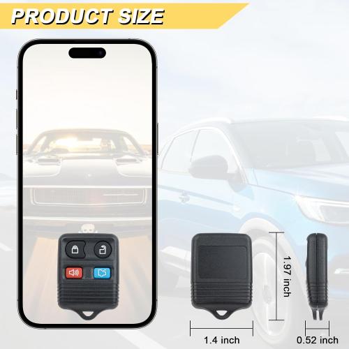 Vurkcy Key Fob Replacement for Ford Expedition Explorer Focus Fusion Mustang Taurus Lincoln Navigator Mercury Sable Car Keyless Entry Remote Control, CWTWB1U212 CWTWB1U331, 4 Buttons