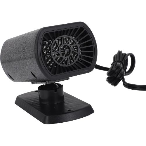 200W 12V Car Heater - Fast Heating Fan with Hot Wind for Windshield Defrost and Defogger, Ideal for Winter Driving in Black