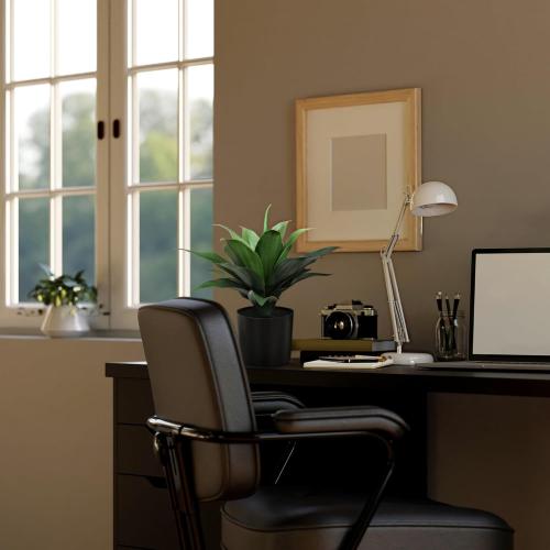 JUSTOYOU 14 Large Artificial Succulent Faux Agave Plant in Pot, Fake Potted Desk Plant Realistic Greenery Artificial Plants for Indoor Office Home Decor Bathroom Kitchen Shelf (Dark Green)