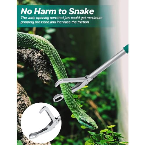 90 Snake Grabber Tool, Heavy Duty Snake Grabber with Long Reach | Professional Snake Tongs for Camping, Garden, Outdoor & Emergency Use