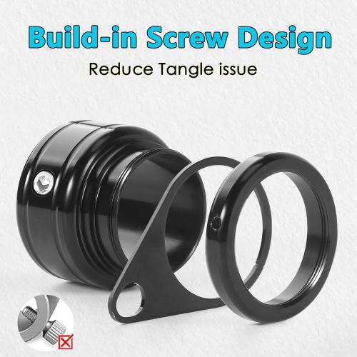 Flag Pole Rings, Aluminum Alloy Flag Pole Clips Swivels 360° Rotating Anti Wrap Mounting Ring with Carabiner, Flag Pole Kit Parts (Φ:1 Inch -Pack of 4(Black))