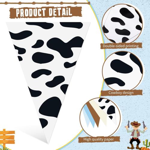 Pasimy 5 Pcs First Rodeo Birthday Decor Cowboy Banner Triangle Pennant