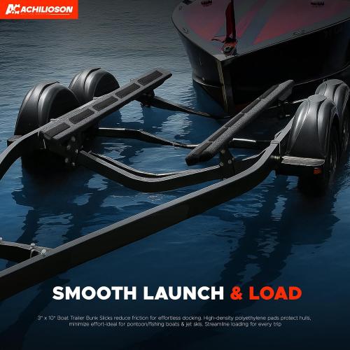 20 pcs Boat Trailer Bunk Slides Kit,Boat Trailer Bunk Slide Pads and Enders Boat Trailer Bunk Slicks for Easier Launching- 16 Pads (3x10)   4 Bunk Enders
