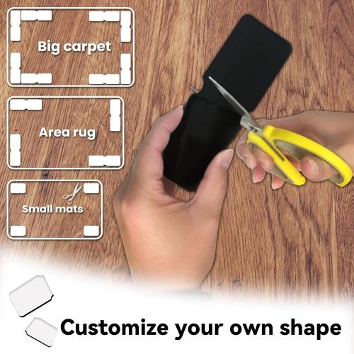 Rug Carpet Non Slip Grippers, Reusable Rug Tape Stickers Pads for Hardwood Floors and Tiles, Double Sided Carpet Grippers for Area Rugs Corners Flat, No Damaging for Floor Removable, 12Pcs