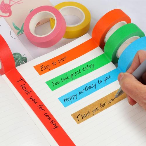 Guirnd 12PCS Colored Masking Tape, Kids Art Supplies, DIY Craft Tape, Colored Tape Rolls, Colored Painters Tape, 1.7cm x 12m (2/3In x 13Yards)