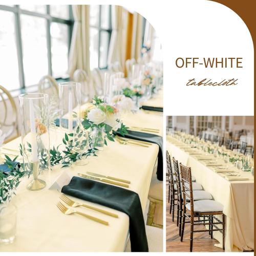 8 Pack 60 x 102 Inch Tablecloth, Beige Tablecloth for 6 Feet Rectangle Tables, Stain and Wrinkle Resistant Washable Fabric Table Cloth for Wedding Party Dining Table Buffet Parties and Camping