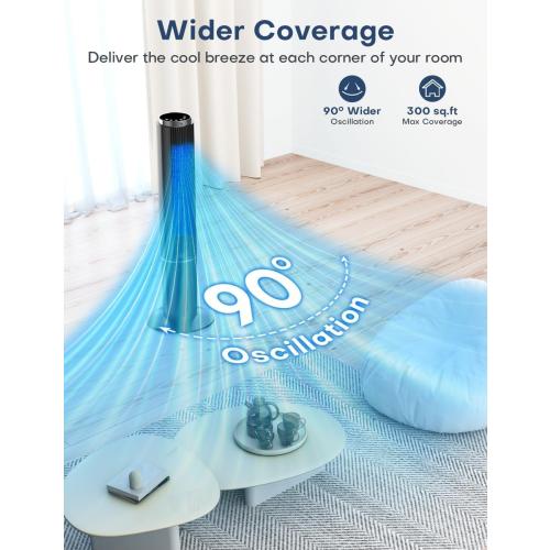 42 INCH Portable Air Conditioners w/LED Touch Screen, 4 Mode&3 Speed,1-Gal Tank for 15H Cooling Evaporative Air Cooler,12H Timer, No Hose No Window Needed, 90° Oscillating AC Unit for Bedroom