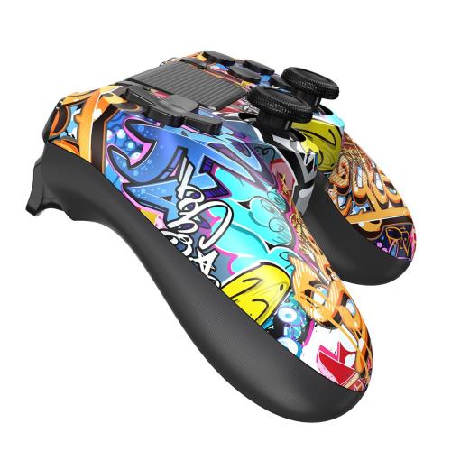 TIANHOO Wireless Controller Compatible with PS4/Pro/Slim, with Vibration Feedback, Motion Sensing, Touchpad, Light Bar, Share, 3.5mm Headphone Jack(Graffiti)