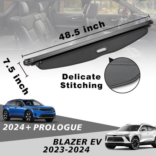 BestEvMod Retractable Trunk Cargo Cover Compatible with Chevy Blazer EV 2023 2024 2025/ Honda Prologue Accessories Interior Accessories, Black Rear Trunk Cargo Shield Privacy Cover