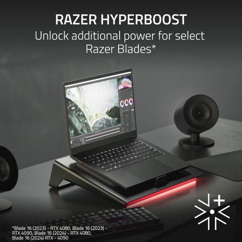 Razer Laptop Cooling Pad: Adaptive Smart - Intelligent Fan Control - Airtight Pressure Chamber - Fits Most Laptops & Macbooks 14” to 18 - Preset & Custom Fan Curves - 3 Port USB Type A - Chroma RGB
