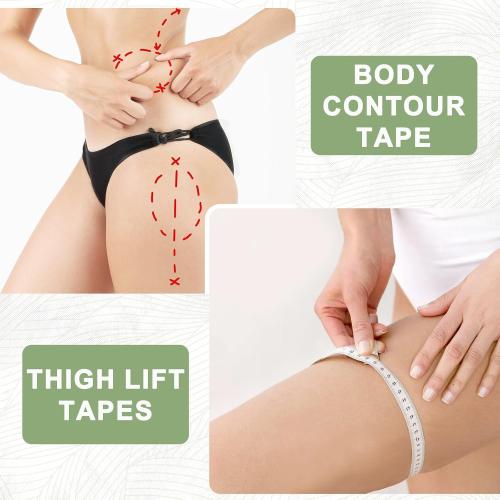 50 Pcs Thigh Lift Tape Waterproof Tummy Lifting Body Tape Elastic Anti Chafing Friction Adhesive Patches for Women Inner Thigh Sagging Loose Skin Flat Stomach Back Fat Belly