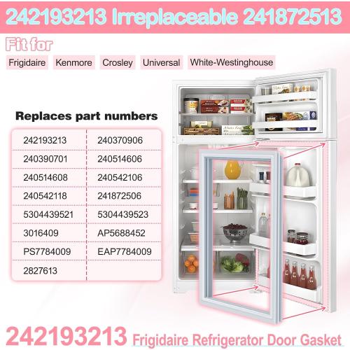 LXun Upgrad 42.2x28.6 242193213 Refrigerator Door Gasket Seal Replacement for Frigidaire Ken-more Crosley Topmount Refrigerator Replac AP5688452 3016409 PS7784009 FFTR2021TW5 FFHI2032TP0 FRTD2021AW0