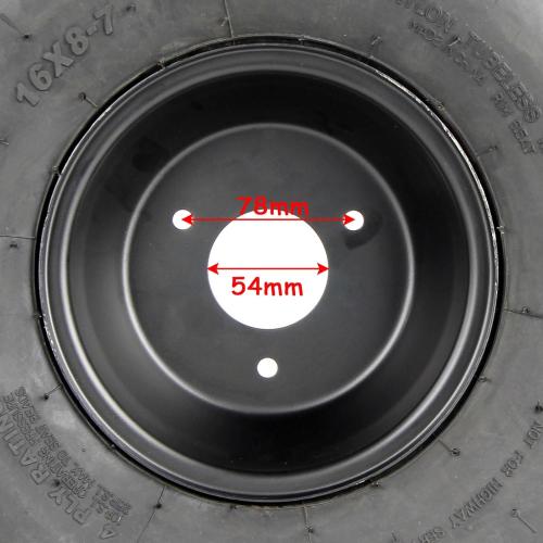 16x8-7 ATV Wheels, 3 lug 16x8-7 Tubeless Tires for Kazuma Quad ATV Go Kart UTV 125cc 150cc Off Road Tyres 3 Holes Rim set of 2