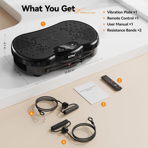 Vibration Plate Exercise Machine - 300 lbs Weight Capacity, 120 Speed Levels, 9 Workout Modes for Home Fitness, Muscle Toning & Weight Loss