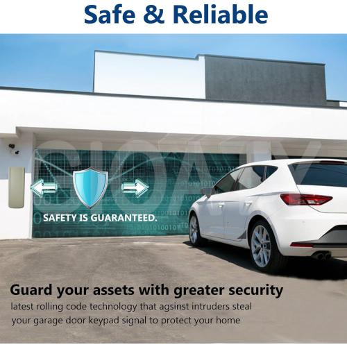 Universal Garage Door Opener Keypad for Liftmaster Chamberlain Craftsman Wayne Dalton Openers Produced Since 1993, Wireless Keypad Keyless Entry, Replaces 877/878MAX 377/977/877/66LM, Safe Security