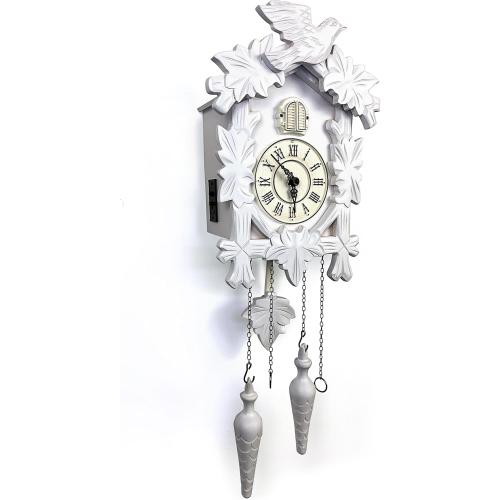 Rylai Cuckoo Clock Large Wooden Wall Clock Handcrafted 13x9.5 Inch (BROWN)