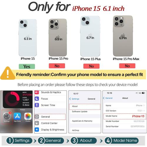 TwoHead Wallet Case Compatible with iPhone 15,Detachable Magnetic Phone Case,All-Round Protective Leather Phone Case with Card Holder,6.1 in,Blue