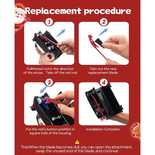 2-Pack Wrapping Paper Cutter with Wheels & Tape Dispenser - Gift Wrap Tool Kit with Replaceable Blades for Christmas, Birthday - Safe, Efficient, and Precise Cutting