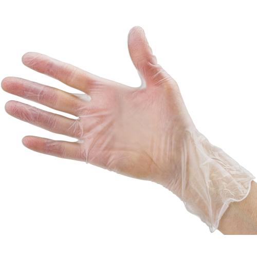 CARE PLUS Latex-Free Vinyl Gloves Clear Medium Size 100 Count | Heavy Duty, Non-Sterile, Powder-Free, Rubber | Food Prep, Kitchen & Cleaning Gloves, Ideal for Professional Use