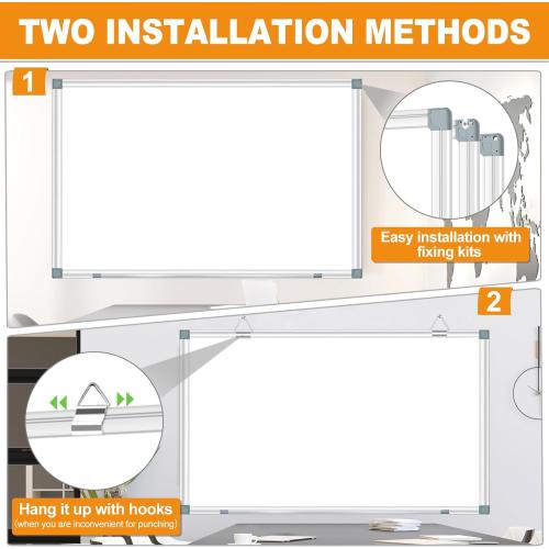 Large Magnetic Dry Erase Whiteboard, 60X40 White Board for Wall with Long Pen Tray, Dry Erase White Board for Home Office Classroom